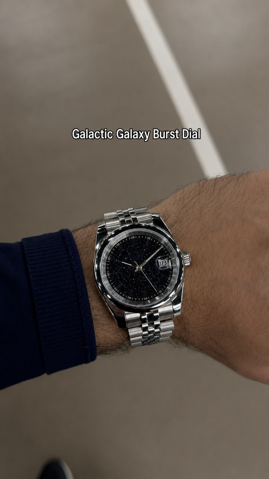 Galactic Galaxy Burst Dial Luxury Stainless Steel Watch | ساعة رجالية فاخرة بتصميم مجرة النجوم
