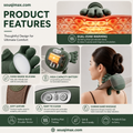 Souqimax™ 3D Deep-Tissue Dual-Palm Portable Neck & Shoulder Massager with Heat